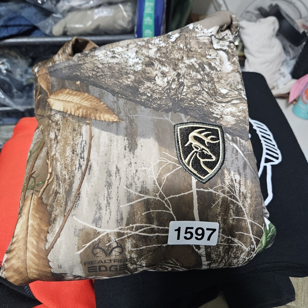 Non-Typical by Drake Camo Fleece Hoodie‎ Mossy Oak Bottom Land Mens Medium - Picture 10 of 10